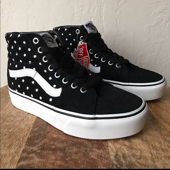 polka dot vans high tops